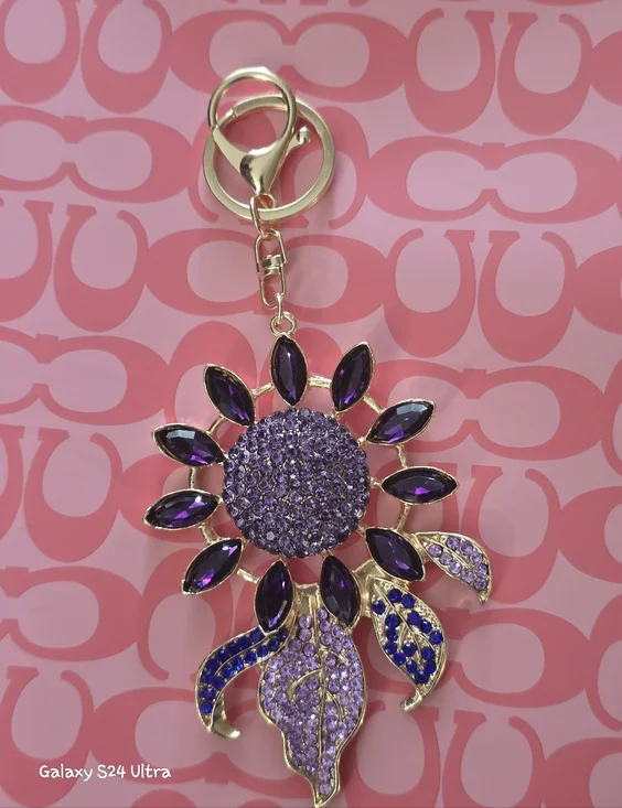 Beautiful Flower Bag Charm/ Keychain NEW - Picture 9 of 15